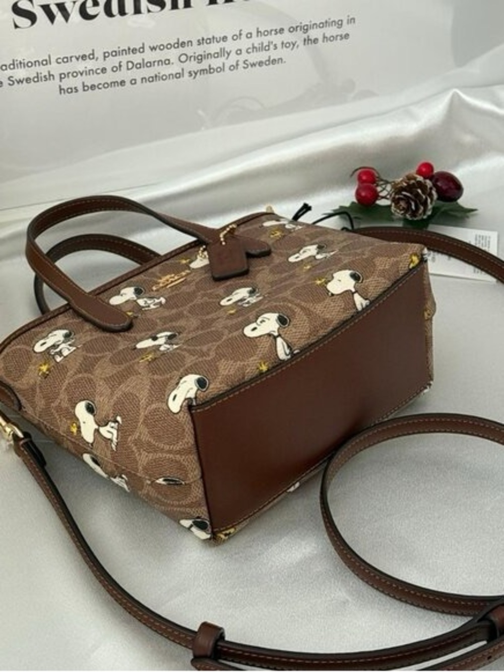 NWT Coach X Peanuts City Mini Tote Bag In Signature Canvas with snoopy print - Picture 5 of 6